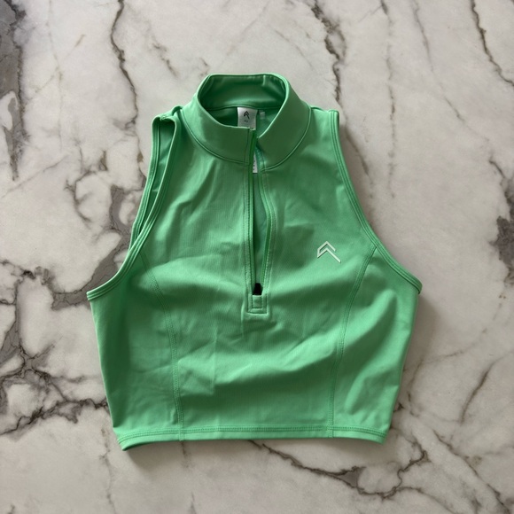 Oner Active Timeless Half Zip Crop Vest Jade Green Size S - Picture 4 of 6